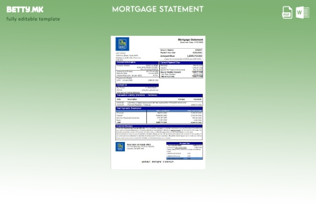 Модерен стил на шаблон за извод на банкарска хипотека на Канада на Кралската бан